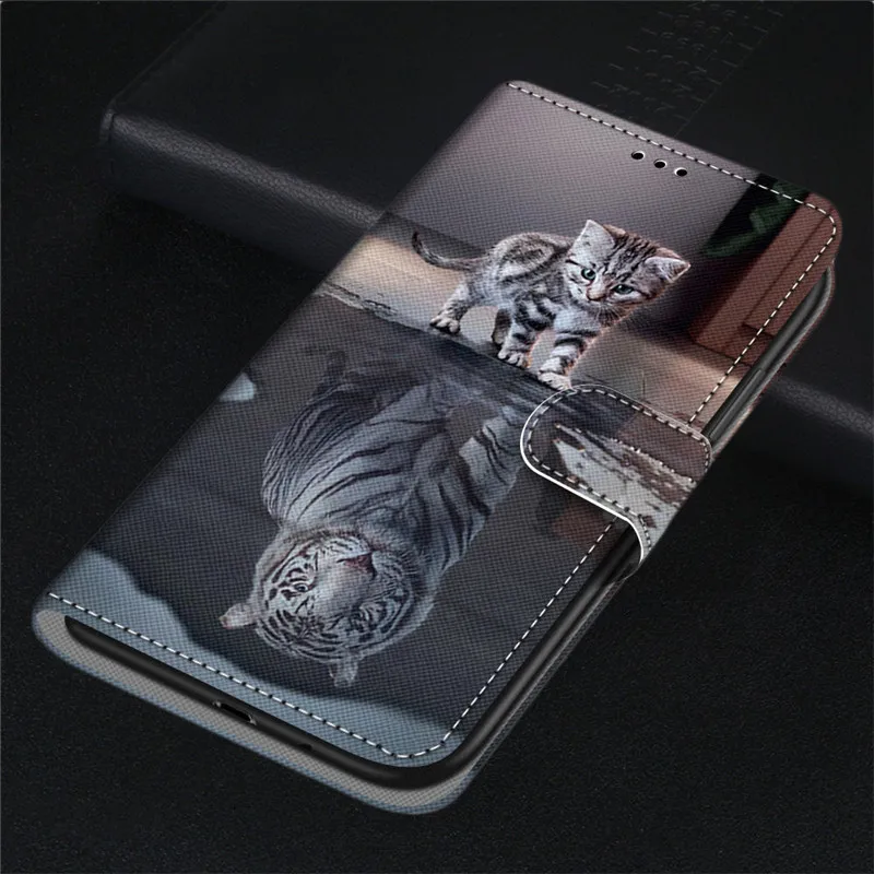 Cute Cat Tiger Animal Painted Phone Case for iPhone 13 12 11 7 8 Plus Pro Max XS X XR SE 2020 13Mini 6 6S Case Wallet Book Cover best iphone 11 Pro Max case