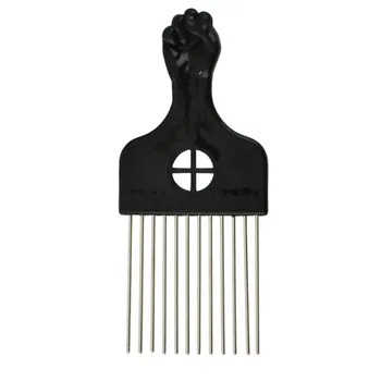 

Wig Braid For Curly Professional Hairdressing Tool Steel Pick Hair Styling Home Salon Wide Teeth Afro Comb Durable Brush Black