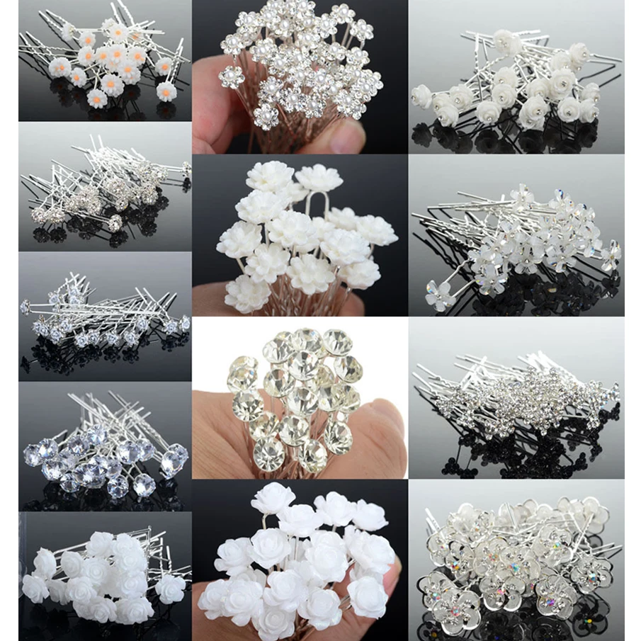 Shoppe23 White Pearl Brooch Pin Hair Jewelry Long Stem Flower Boxed #3
