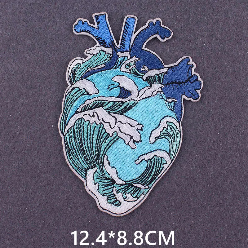 X-Ray Anatomical Heart Embroidered Badge Iron on Sew on Patch