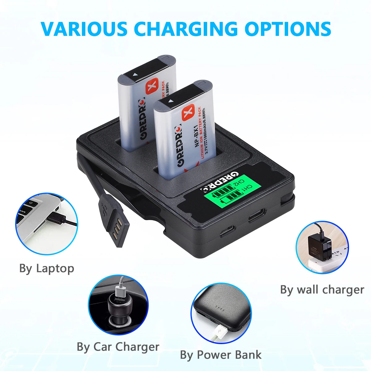 1860mAh NP-BX1 NPBX1 Battery with NP BX1 Charger for Sony zv-1 DSC- RX100 M7 M6 AS300 HX400 HX60 WX350 AS300V HDR-AS300R
