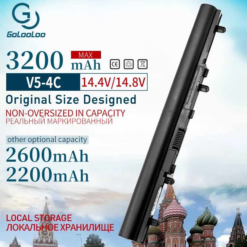 

Golooloo 2200mAh 4cell Laptop Battery For Acer Aspire AL12A32 V5 Series V5-431 V5-431G V5-471 V5-471-6687 V5-531 V5-551-7850