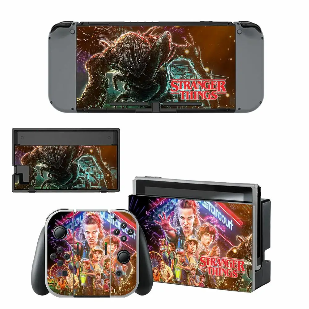 Наклейка на консоль Nintendo switch очень странные дела наклейка Switch Joy con|Наклейки| |