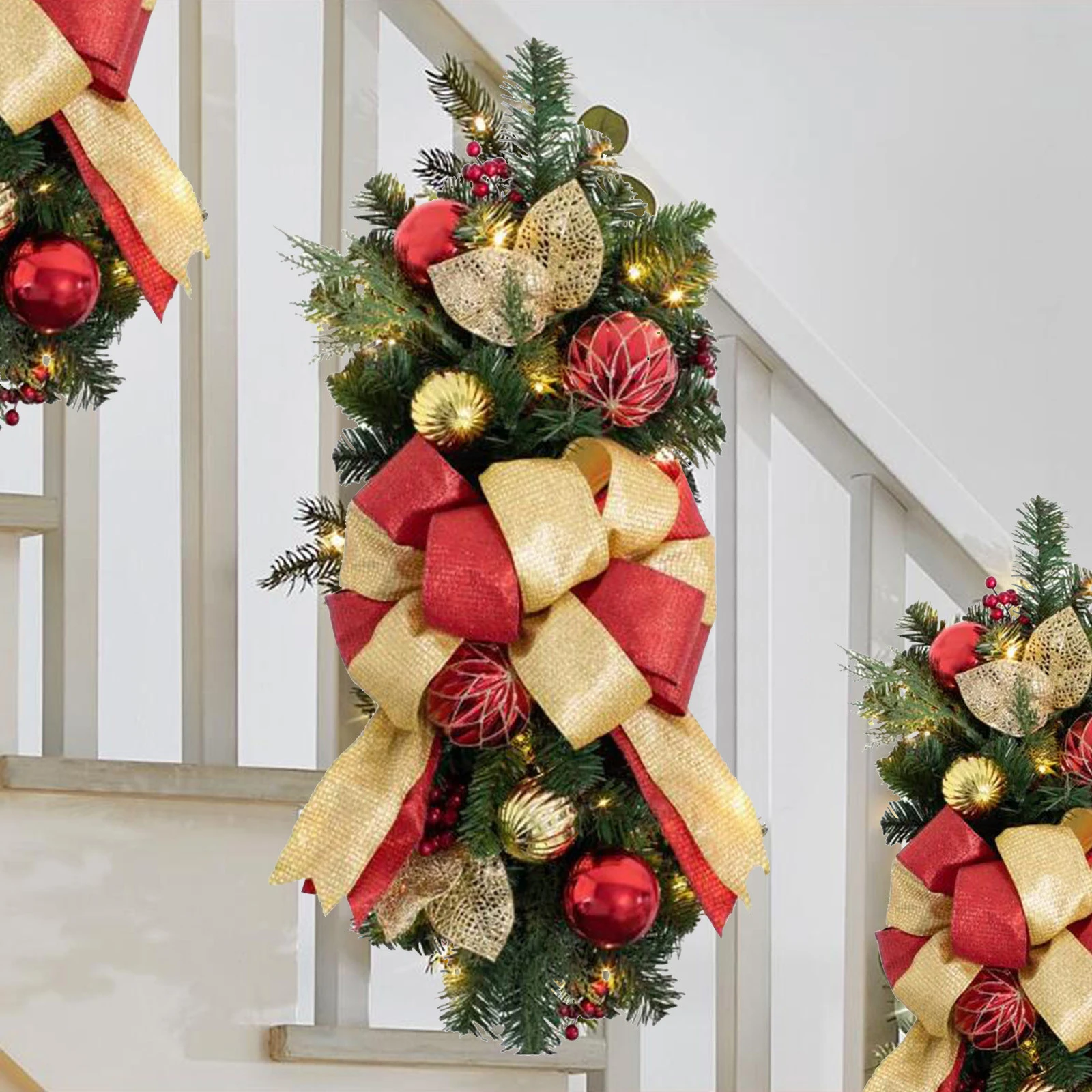 Guirnalda de luces LED inalámbrica para decoración de escaleras,  preiluminada embellecedora guirnalda de escaleras, para Navidad y  nacimiento|Colgantes y adornos en forma de gota| - AliExpress
