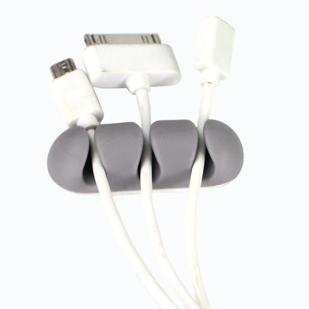 3 отверстия самоклеющийся зажим для кабеля настольный USB шнур провода крепления