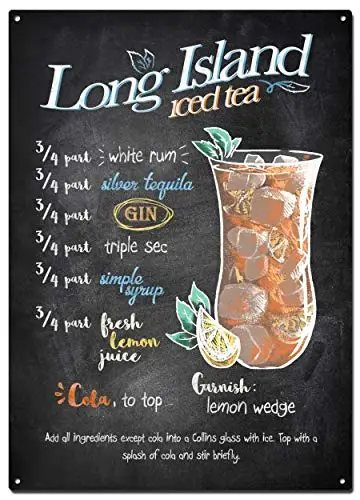 

Оловянные металлические чайные плакаты Long Island, плакаты для напитков и коктейлей, Декоративные плакаты, настенное искусство, домашний декор-8x12 дюймов