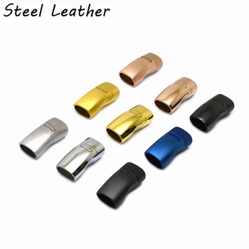 

Engrave Logo 10pcs/lot Hole: 11*7mm Hot Design bracelet buckle leather bracelet clasp steel magnetic clasp rectangle jewelry