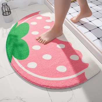 Tappetini morbidi Piccolo testo fresco Fiori Tappeti Ingresso casa Tappeto Camera da letto WC Porta del bagno Tappetino antiscivolo assorbente 1