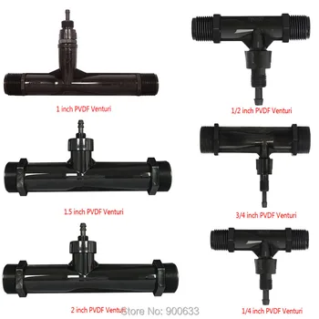 

1/4‘’ 1/2‘’ 3/4'' 1'' 1.5'' 2‘’ PVDF Venturi Fertilizer Injector Ozone Mixer For Water Purifier Parts
