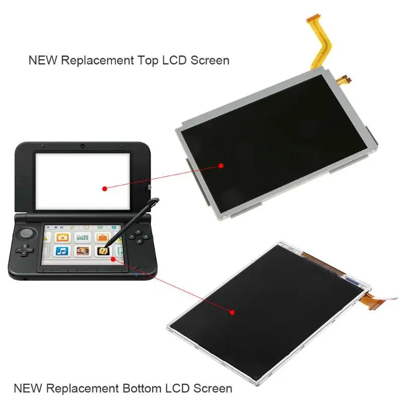 Замена верхней нижней ЖК-экран, пригодный для Kind 3DS XL/LL