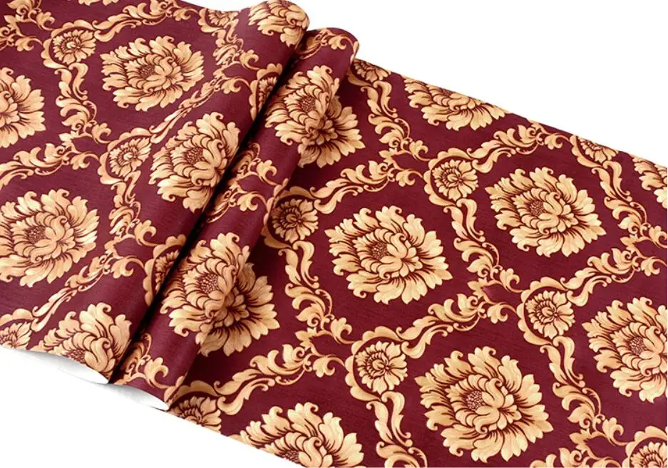 Light red DN1302 Papel де parede High-end класса люкс в европейском стиле с большим цветком и ТВ фоне кирпичной стены большой бумажный стакан для красного и синего цвета для гостиной KTV Box обои для отеля - Цвет: Light red DN1302