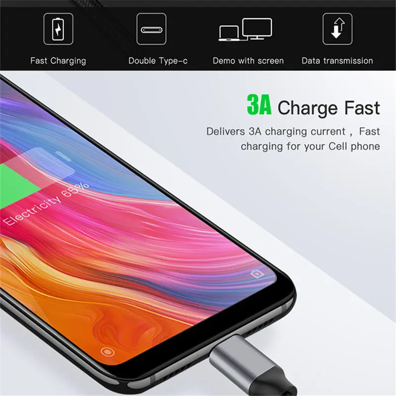 Ranipobo PD 3A usb type C кабель быстрая скорость USB 3,1 type-C разъем для зарядки и синхронизации данных USB-C кабель код для Macbook Google Nexus