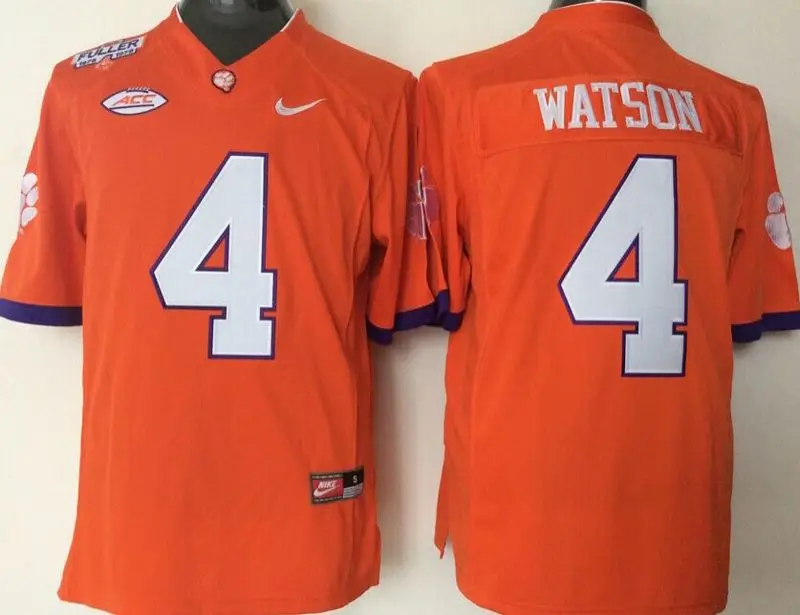 Оранжевый Clemson Tigers, Stitiched, DeShaun Watson, Sammy Watkins, Wayne Gallman II, Artavis Scott Ben Boulware для мужской Джерси - Цвет: Оранжевый