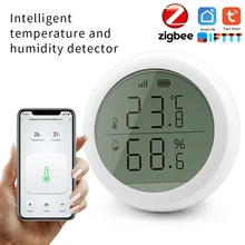 

Tuya ZigBee Smart Home Temperature And Humidity Sensor With LED Screen Works With Google Assistant and Tuya Zigbee Hub