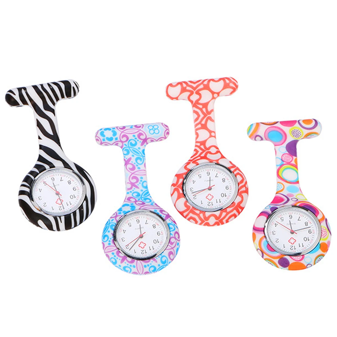 

Silicone Nurses Watch Infection Control Hygienic Clip-on Pin Fob Brooch Pocket Watch for Women