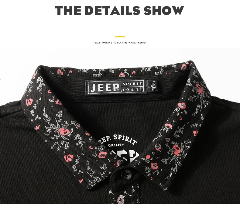 JEEP SPIRIT/известная брендовая Осенняя мужская рубашка поло с принтом, длинный рукав, отложной воротник, Повседневная хлопковая рубашка поло для мужчин