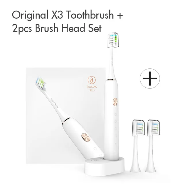 X3 BAI1 Xiaomi Mijia sonic Электрический Зубная щётка Soocas X3/X5 Модернизированный взрослых Водонепроницаемый ультразвуковая Автоматическая Зубная щётка USB Перезаряжаемые - Цвет: X3 BAI1