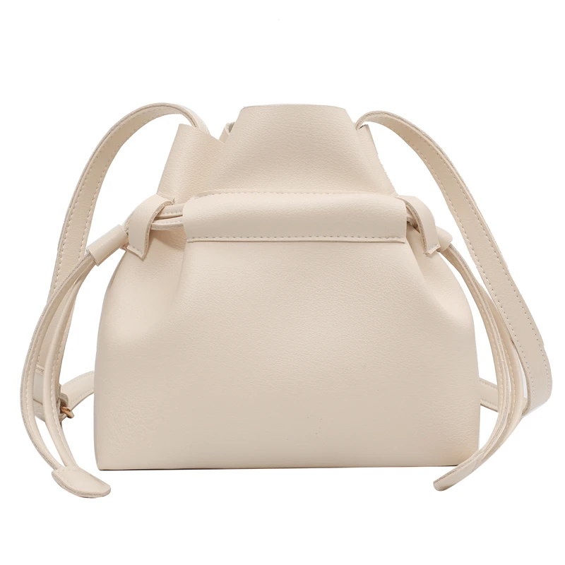 Mini Pu Leather Drawstring Crossbody Bags for Women 2021 Branded Trendy Shoulder Handbags and Purses Party Totes