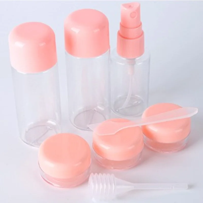 

8Pcs/set Plastic Transparent Refillable Bottles Mini Makeup Lotion Perfume Spray Bottle Face Cream Container Empty Travel Box