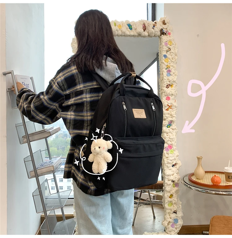NEW Backpack Double Zipper Women Waterproof Korean Style cheap Schoolbag Female College Student Laptop backpack Women's backpack