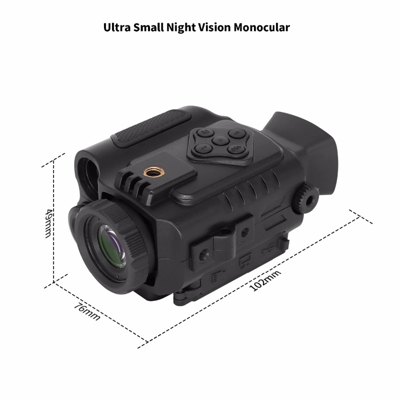 Мини-Монокуляр инфракрасного ночного видения с 5-кратным зумом, очки ночного видения, расстояние 200 м, наблюдение за ночным видением и цифровой ИК Huntin