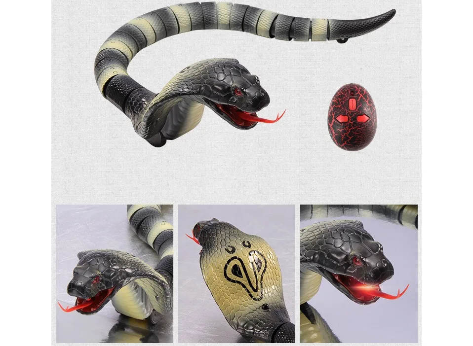 Реалистичный пульт дистанционного управления Naja Cobra rc животные змея игрушка для детей высокая симуляция Кобра интересный яйцо радиоуправляемая игрушка