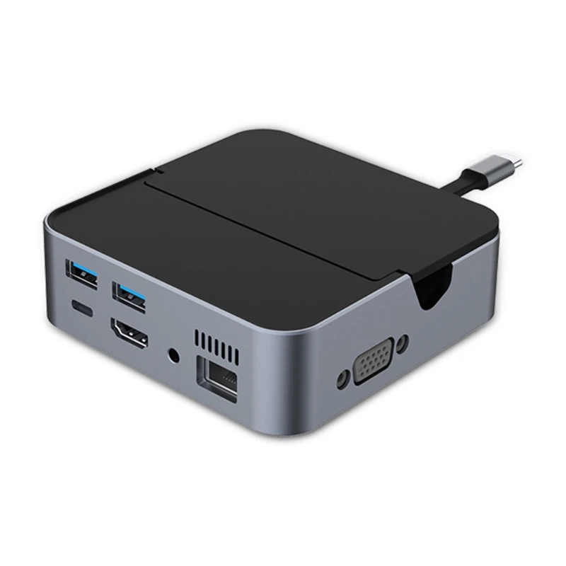 Док-станция 9 в 1 с базовым разъемом PD3.0 RJ45 док-станция 2USB-портами для чтения