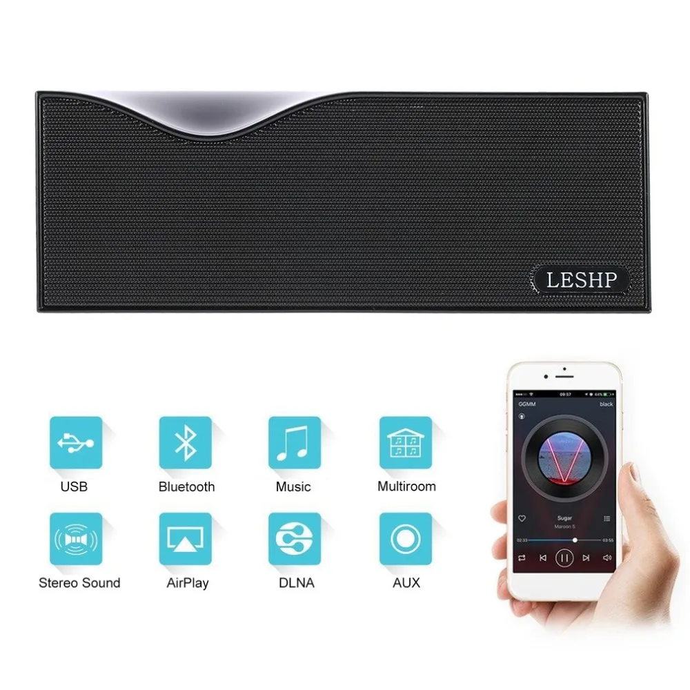 LESHP bluetooth динамик будильник динамик светодиодный дисплей съемный литиевый аккумулятор Беспроводная портативная Поддержка различных музыкальных форматов