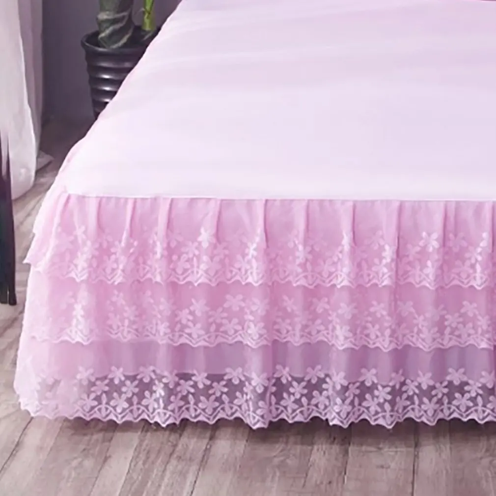 Princess Three-Layer Lace Embroidered Bed Summer Beautiful Palace Style Single-Double Dress Flower Sea Musk Protective Cover