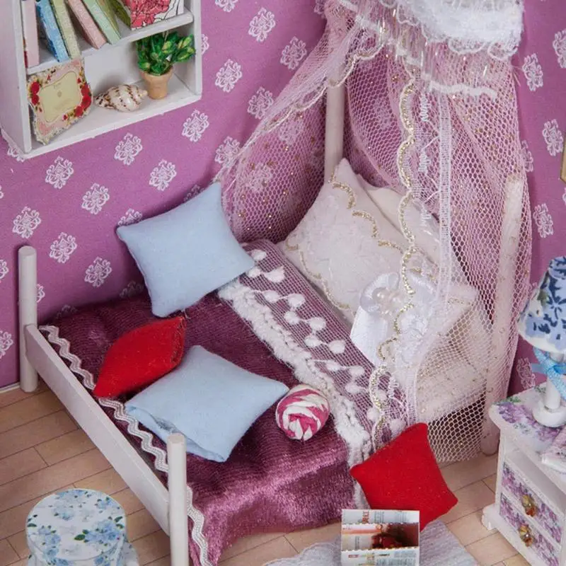 DIY кукольный домик с деревянная мебель для дома миниатюры 1/24 Roombox игрушки для детей на день рождения рождественские подарки