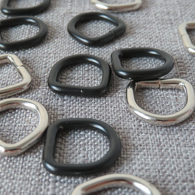 100pcs 개 고양이 고리 가방 스트랩에 대 한 10mm 12mm 금속 D 링 버클 내부 도매 벨트 루프 걸쇠 모자 바느질 DIY 액세서리
