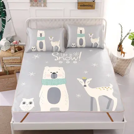 Трехсекционный Lifeng Home Green Cloud летний коврик для сна крутая кровать коврик мягкий простынь защитная подушка для кровати - Цвет: Сливовый