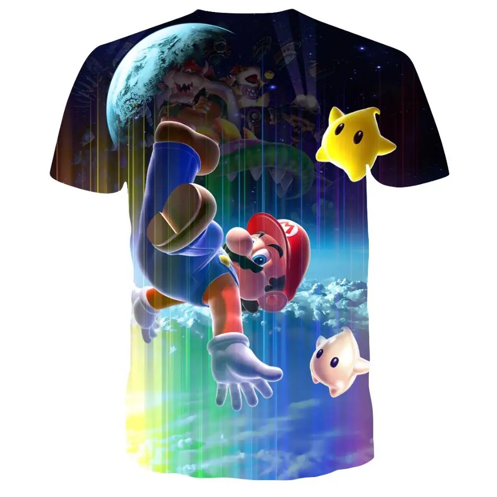 Последняя видеоигра Super Mario Bros. Футболка с 3D принтом унисекс, аниме, мультфильм, игра, крутая игра, Марио, футболка, повседневный стиль
