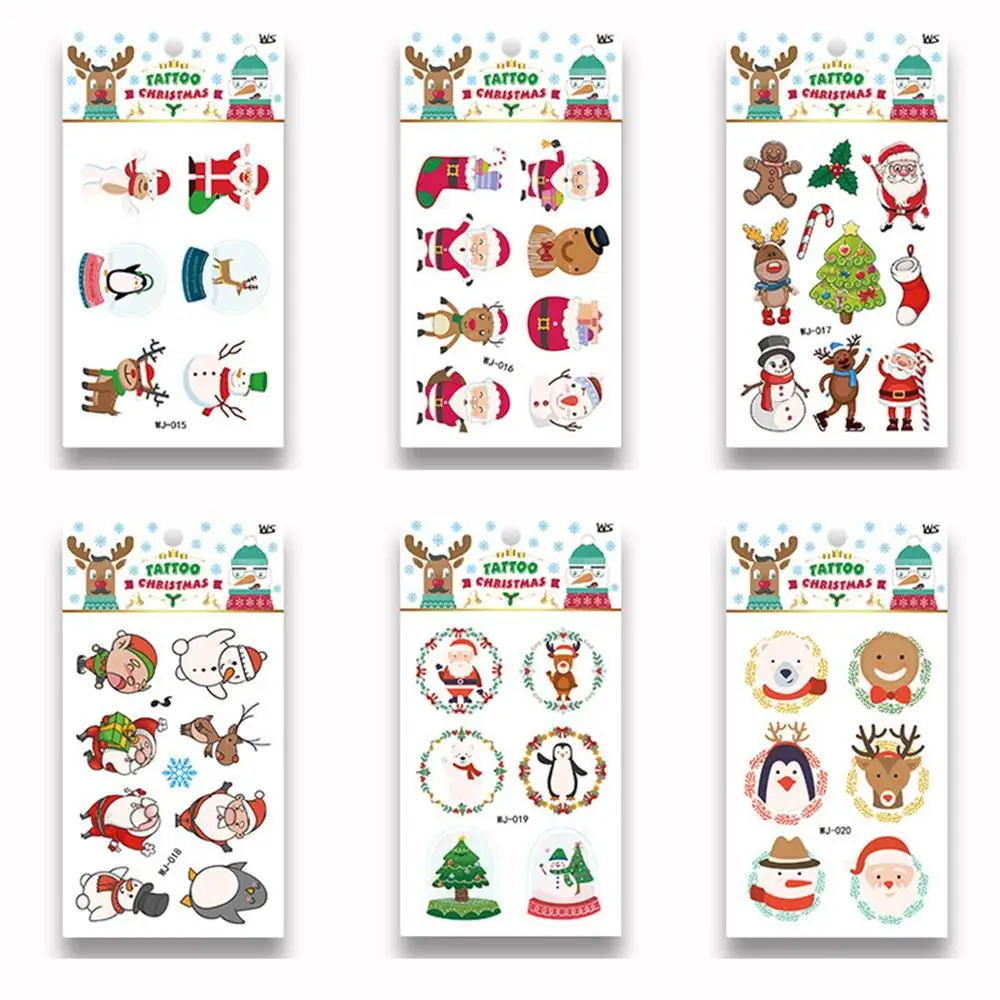 CHZLL съемные рождественские наклейки, украшения, Санта-Клаус, олень, Декоративный Рождественский Декор для дома, Санта-Клаус, Noel, Декор - Цвет: 6pcs Stickers 2