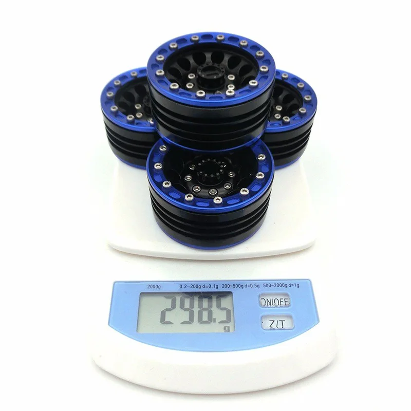 4 шт. RC Гусеничный автомобиль 1:10 Синий металл 1,9 дюймов BEADLOCK обод колеса для 1/10 осевой SCX10 TAMIYA CC01 D90 D110 запчасти ступицы колеса