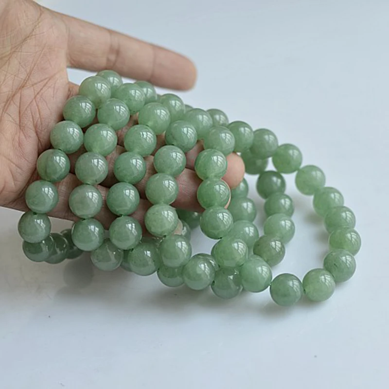 MOROW 100% Natural Green Aventurine Round Bead Stone Bracelet Jewelry Simple Women's Men Bracelets Fashion Classic Accessory New (5)