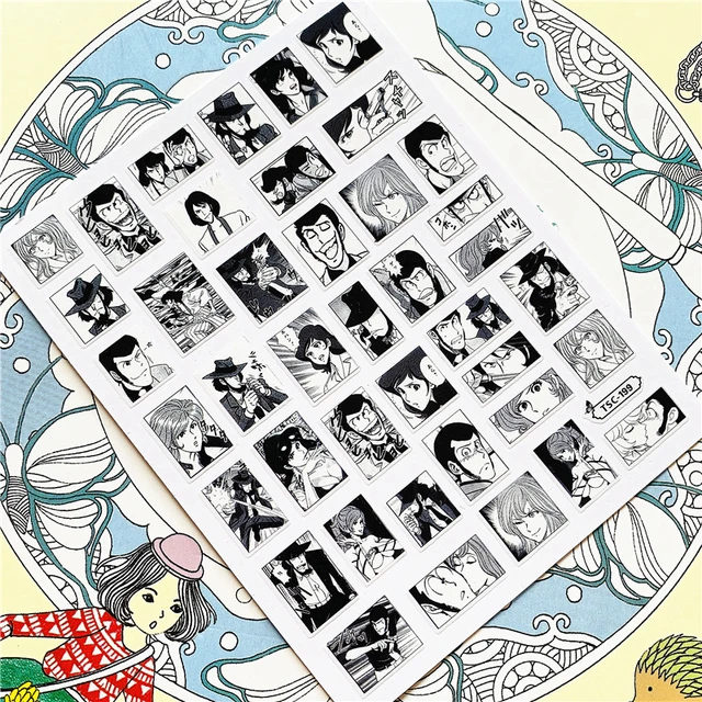 TSC-212 TSC-213 Cartoon anime character 3D Back glue Nail Art Stickers Decals Sliders Nail ornament decoration TSC-199 N