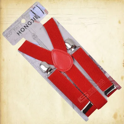 Red Новинка, эластичный классический черный пояс для подтяжек, 3 зажима, одежда, брюки, рубашка, держатель, регулируемый Винтажный Мужской пояс на подтяжках - Цвет: Red
