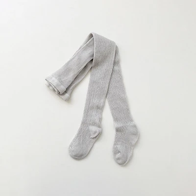 Summer Baby Girls Tights  Thin Infant Girl Toddler Newborn Kids Breathable Hollow Pantyhose Children Soft Cotton Stockings Grey