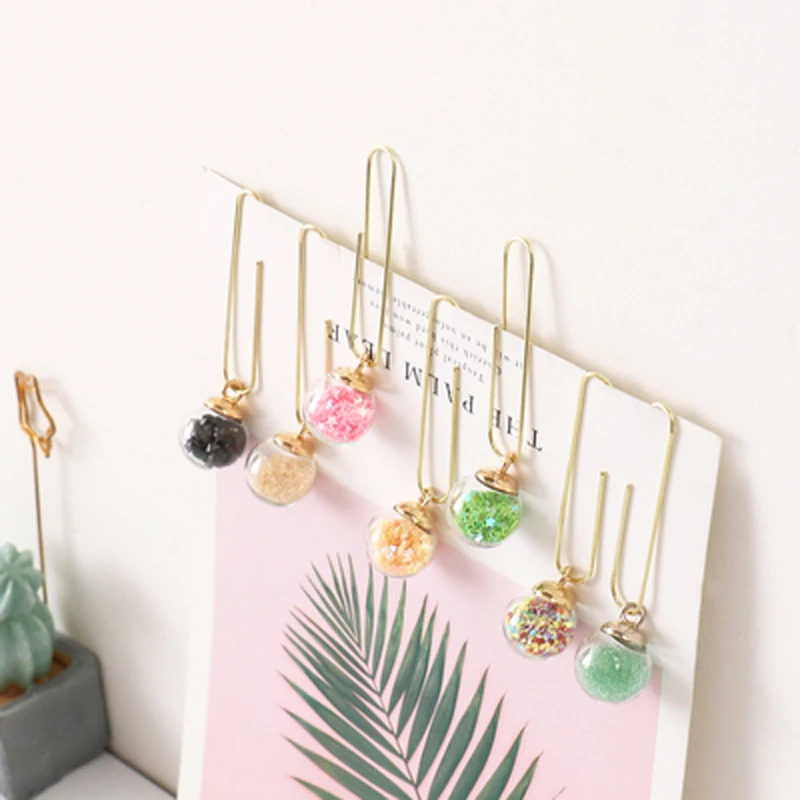 5 шт./кор. Новинка Стекло Закладка-шарик Бумага зажимы DIY иных металлических
