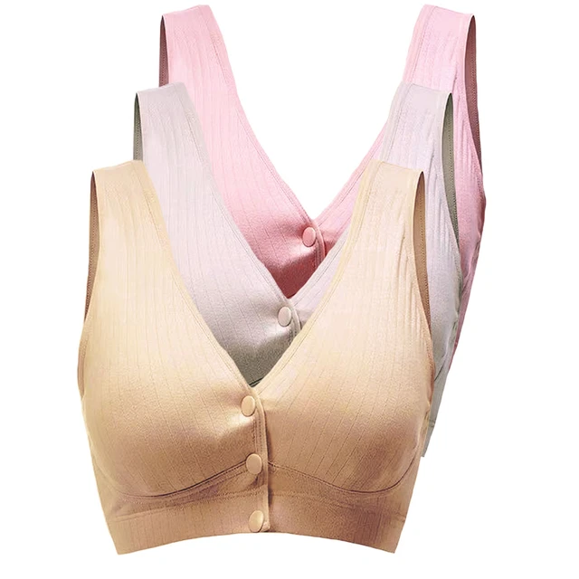 Buy Pregnancy Bra Cotton Wireless Maternity Nursing Breastfeeding Sleep Bras  Nude XXL(40/90) at