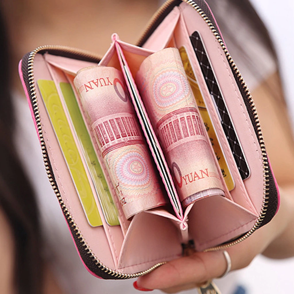Women Coin Purse Small Bag Wallet Change Zipper Crown Decorated Money Bags Children Wallets Leather Key Holder Carteira 813