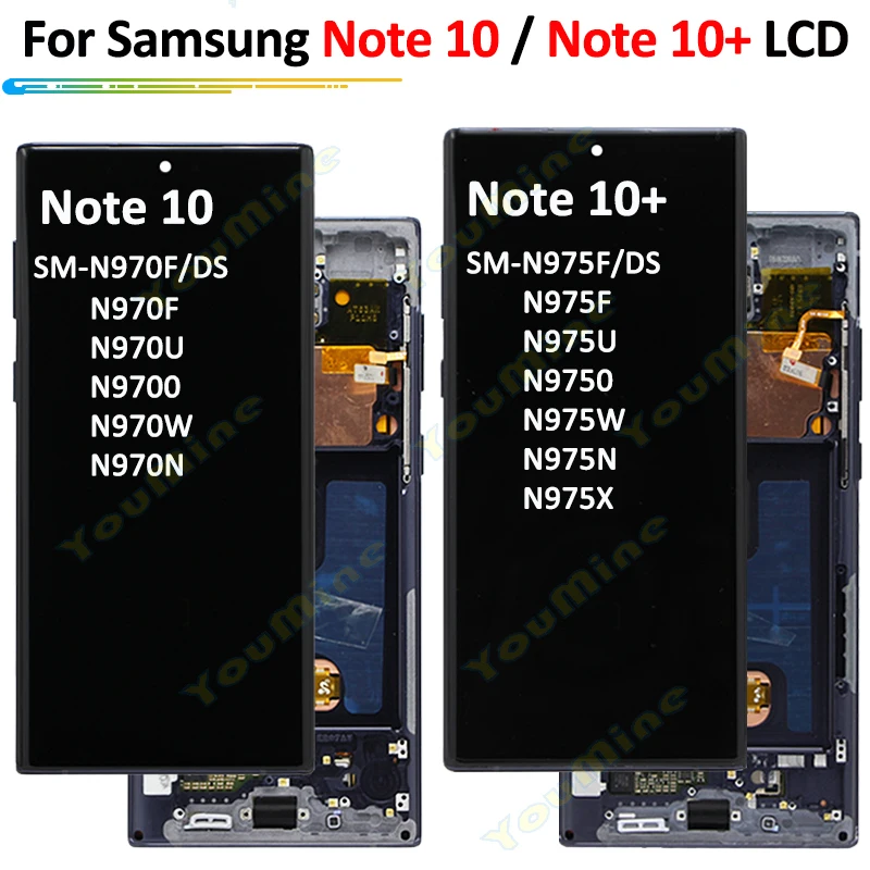 ЖК-экран для Samsung Galaxy Note10 N970 сенсорная панель дигитайзер + рамка note 10 Plus N975 Pro |