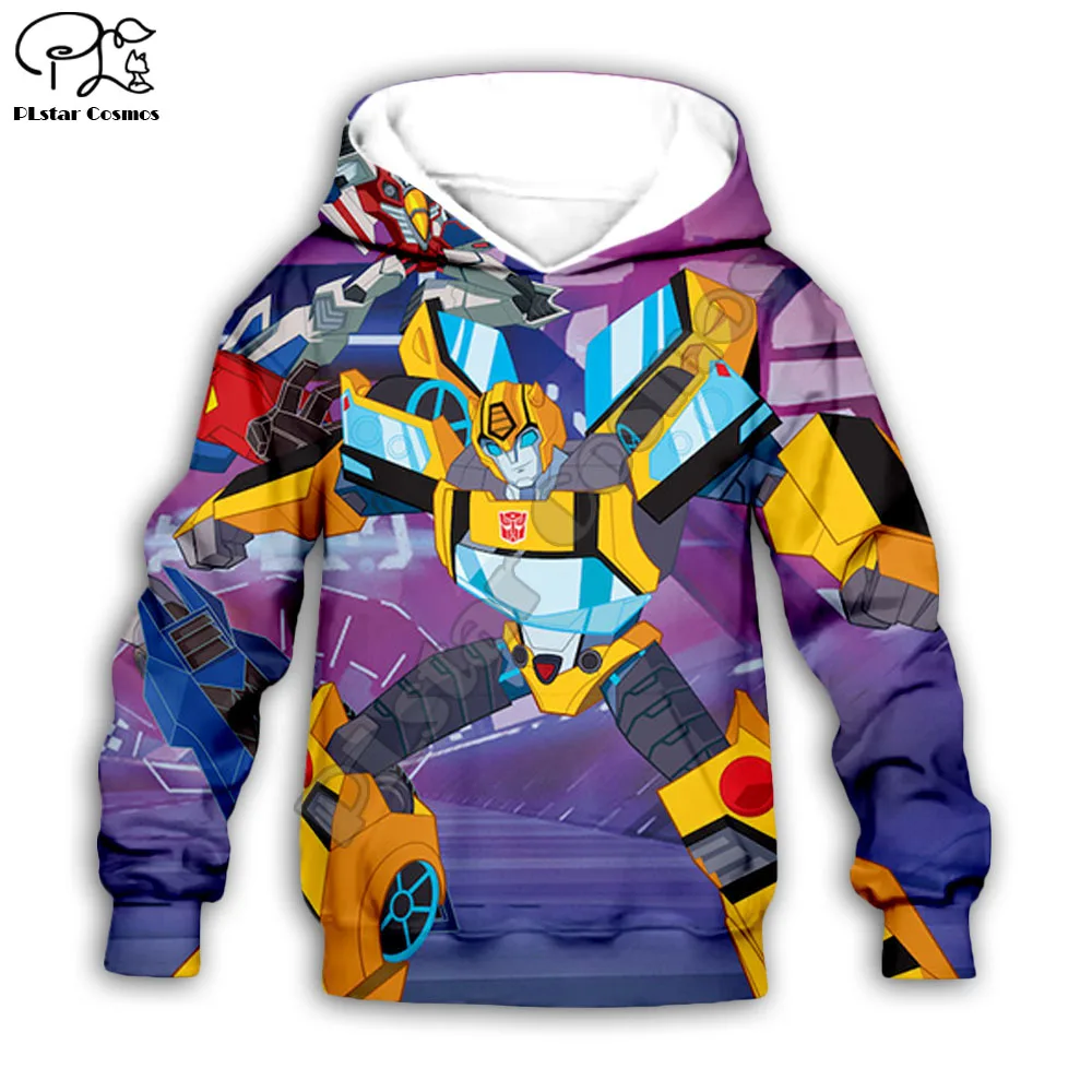 

Kids Children Clothes Bumblebee Print transformation 3D Hoodie baby boy Girl Pullover cartoon Long Sleeve Sweatshirt Outerwear 1