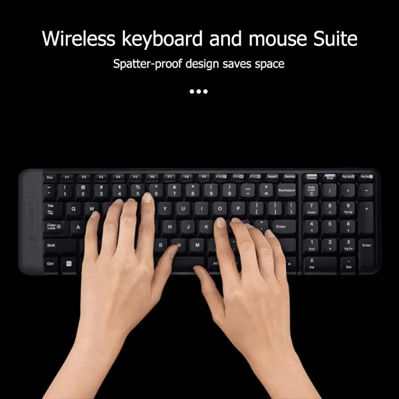 Logitech MK220 игровая клавиатура мышь комбо 2.4GH Беспроводной клавиатура с USB приемник для настольный компьютер ПК ноутбук и умные ТВ