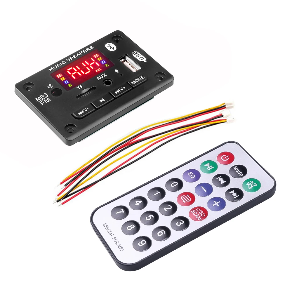 Bluetooth 5.0 MP3 Decoder Decoding Board Module 5 v 12v Car USB MP3 Player WMA WAV TF Card Slot / USB / FM Remote Board Module MP3 Bluetooth Player