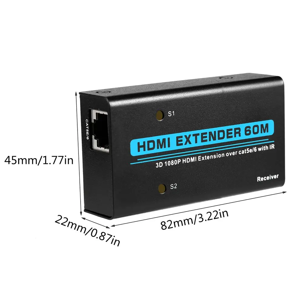 Цифровой HDMI удлинитель через один Cat5e/6 с ИК 60 м поддержка HD видео аудио 1080P HDCP совместимый с VGA/SVGA/XGA/SXGA/UXGA