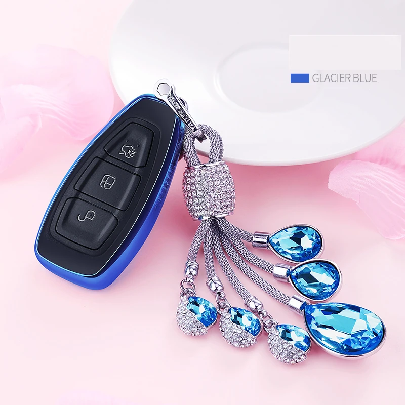 Для FORD New Focus Fiesta Ecosport maverick набор ключей для автомобиля, брелок для ключей, женский подарок, украшение автомобиля, аксессуары - Цвет: As  picture