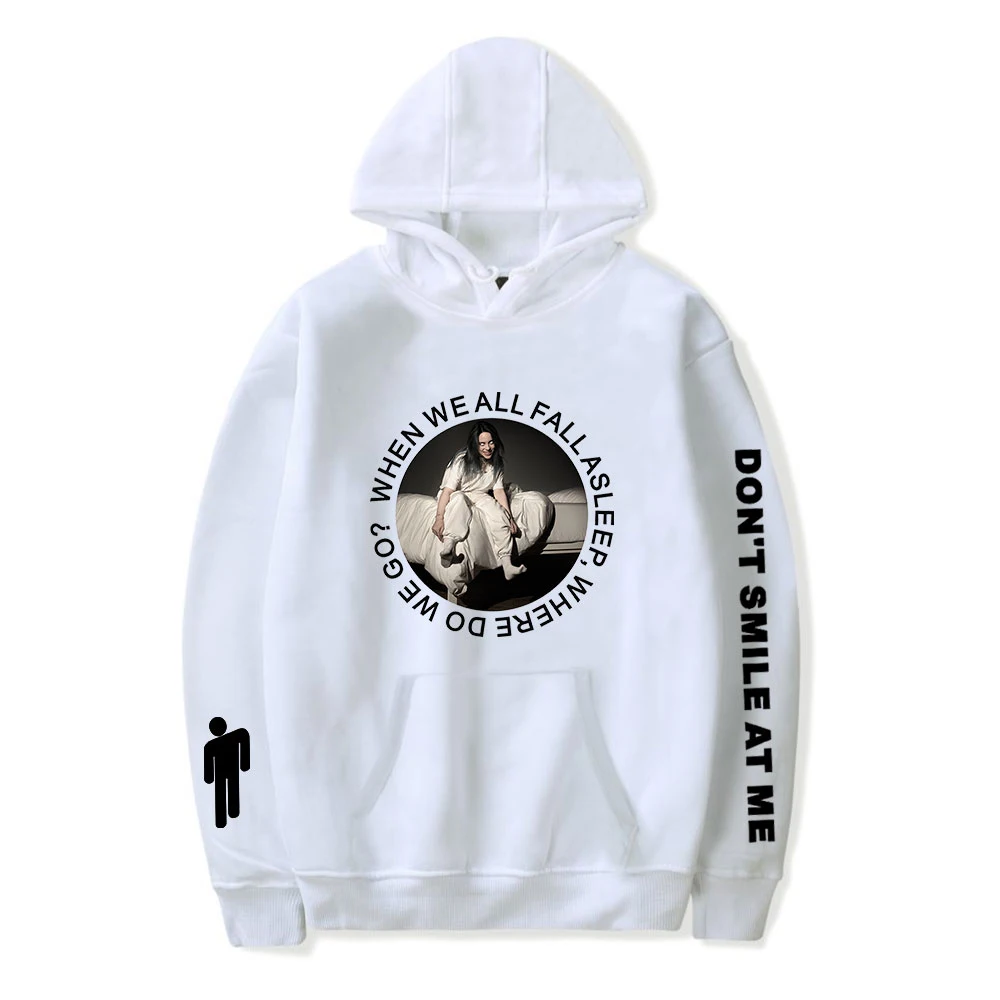 Новая популярная Толстовка Billie Eilish для мужчин черная хлопковая толстовка с