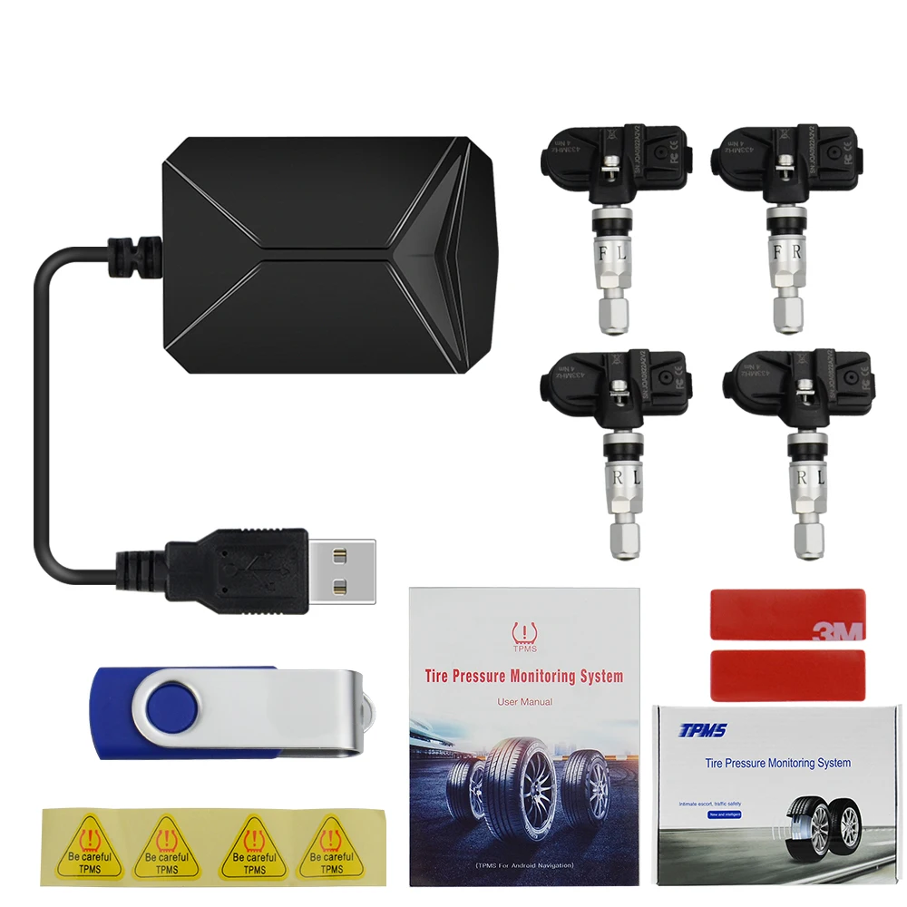 4 внешних/внутренних датчика USB Android TPMS автомобильная система контроля давления в шинах дисплей навигационная сигнализация давления в шинах 0-116Psi